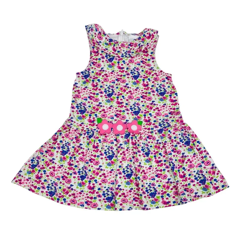 NWT Florence Eiseman 3T Floral Knit Dress with Applique Flowers
